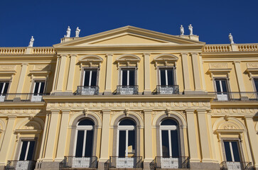 Architecture of the São Cristóvão Palace, it served as the official residence for the Portuguese and Brazilian Imperial Family. Quinta da Boa Vista Municipal Park - Rio de Janeiro - Brazil.