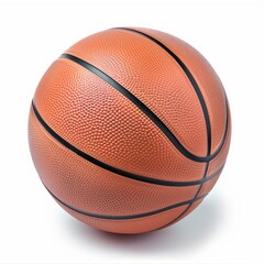 Fototapeta premium High-resolution Image of a Basketball with Symmetrical Lines on White Background, Perfect for Sports-related Designs
