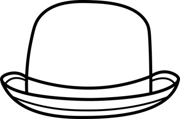 bowler hat illustration vector outline