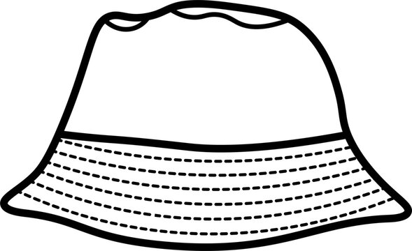recommend clip art: bucket hat illustration vector outline