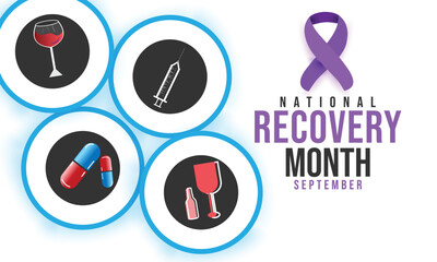 National Recovery month. background, banner, card, poster, template. Vector illustration.