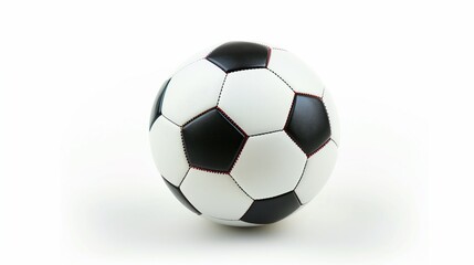 Obraz premium High-Quality Soccer Ball Isolated on a White Background, Featuring Symmetrical Stitching and Classic Design