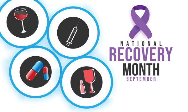National Recovery month. background, banner, card, poster, template. Vector illustration.