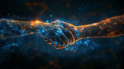 Unity in Trading: Two Hands Pressed Together Against a Crypto Trading Interface
