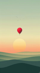 Naklejka premium iPhone wallpaper hot air balloon
