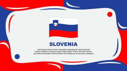 Slovenia Flag Abstract Background Flat Design Template. Slovenia Independence Day Banner Wallpaper Vector Illustration. Slovenia Illustration