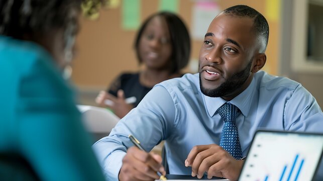 A financial advisor holding a financial literacy class for community members, teaching budgeting techniques, saving strategies, and the benefits of long-term financial planning