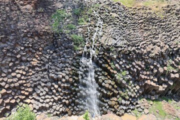Photograph of the basaltic prisms in Huasca de Ocampo, Hidalgo, Mexico