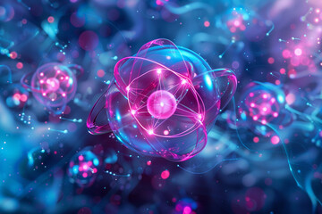 Obraz premium Atoms, formerly called atoms, are the basic units of matter.
