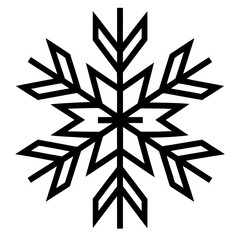 line art illustration icon of snowflake