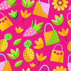 Seamless Pattern, Illustration, Egg, candy, rabbit Easter, Trendy minimalist.
