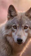 Fototapeta premium a close up of a wolf with a blurry background