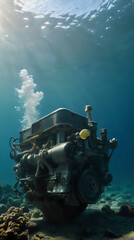 a very large engine that is under the water