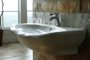 Bathroom Sink in White Room