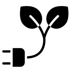 renewable plug leaf icons design vector. Electric power energy charge icon. Renewable, eco friendly energy