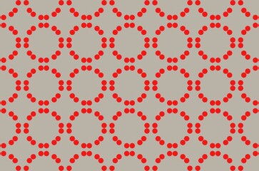 A pattern of red circles on a gray background