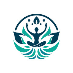 Yoga logo vector illustration with white background