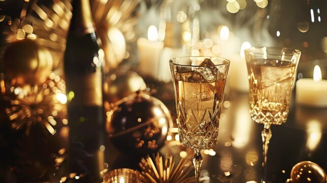 Chic party advertisement with sophisticated design elements and elegant typography