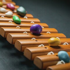 wooden abacus with black background