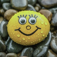 smiley on the stones