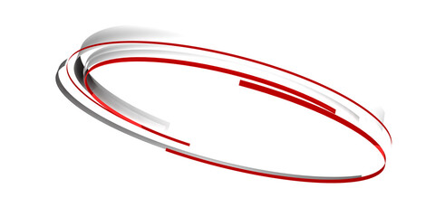 abstract 3d ring red and white