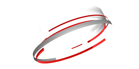 abstract 3d ring red and white