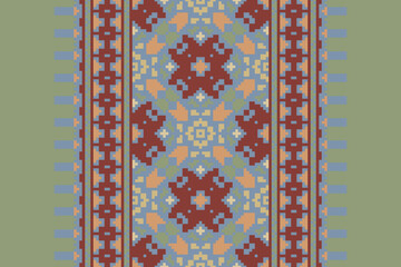 Ethnic pattern vector background. seamless pattern traditional, Design for background, wallpaper, Batik, fabric, carpet, clothing, wrapping, and textile. ethnic pattern Vector illustration.