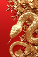 Obraz premium Happy New Year of the Snake according to the Chinese calendar 2025 year of the snake. Background with snake