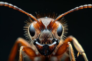 Macro Photography of a Red Ant
