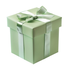 Obraz premium green gift box isolated on transparent background