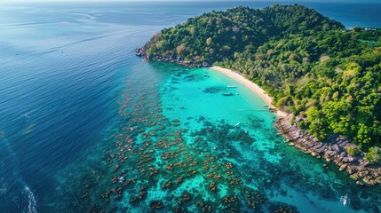 Obraz premium aerial view of island.