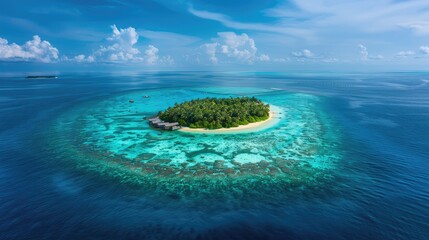 tropical island in the ocean