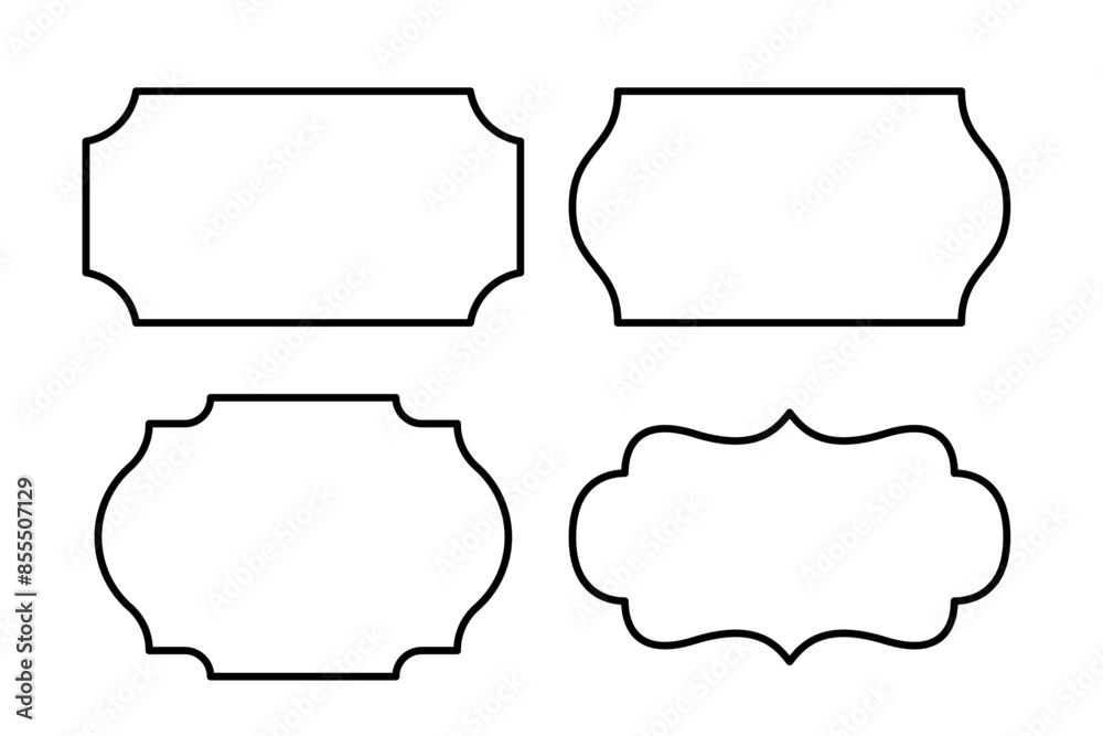 Wall mural Vector Set of Blank Ornamental Labels