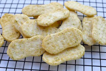 Japanese rice crackers with nori seaweed