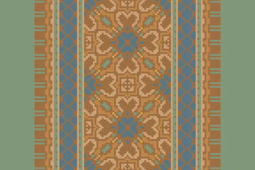 Ethnic pattern vector background. seamless pattern traditional, Design for background, wallpaper, Batik, fabric, carpet, clothing, wrapping, and textile. ethnic pattern Vector illustration.