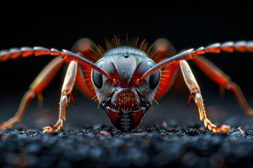 Fototapeta premium Close-Up Portrait of a Red Ant