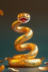 Obraz premium Happy New Year of the Snake according to the Chinese calendar 2025 year of the snake. Background with snake