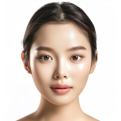 Obraz premium Beauty Korean Asian women spa skin healthy on 100% isolate white background.