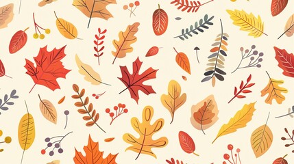 Obraz premium Autumn leaf pattern wallpaper
