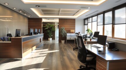 Office design with a clean layout pattern.