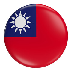 Taiwan round flag icon with transparent background
