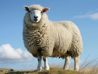 Fototapeta premium Fluffy Sheep in a Field.