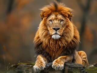 Obraz premium Majestic Lion Portrait.