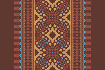 Ethnic pattern vector background. seamless pattern traditional, Design for background, wallpaper, Batik, fabric, carpet, clothing, wrapping, and textile. ethnic pattern Vector illustration.