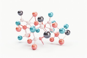 Obraz premium molecular model of a biomolecule representing complex chemical structure. Ideal for scientific, educational or medical use.