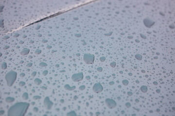 A serene image of water droplets on a smooth surface, capturing a tranquil and peaceful scene