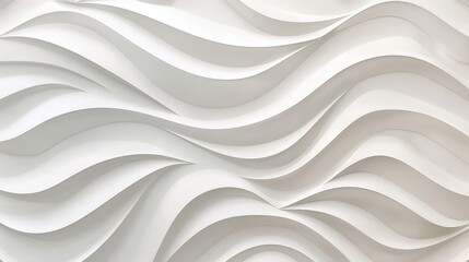 Obraz premium Clean and simple wave patterns in white blend naturally with a clean background, emphasizing modern minimalism