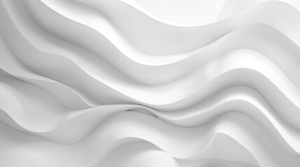 Pure white wave forms gracefully intersect a clean backdrop, showcasing a minimalist and sophisticated design