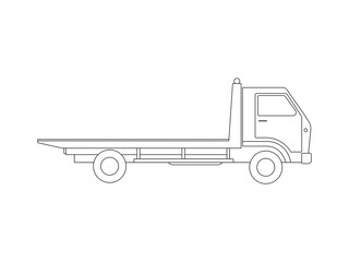 Truck Outline icon vector. Truck Outline isolated white background
