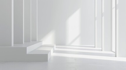 Obraz premium Clean white space with a large empty area and a smooth background.